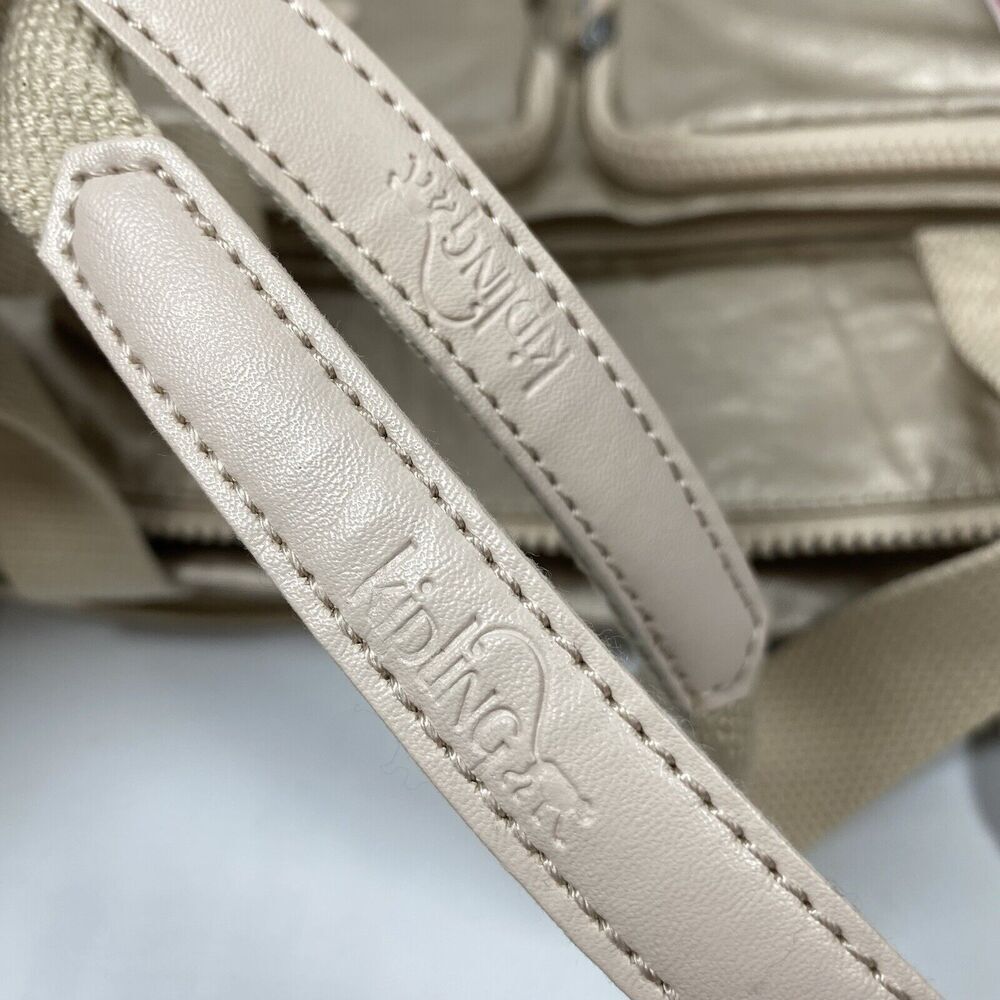 Kipling Cyrene Carry On Travel Bag Crossbody Double Handle Sparkly Gold With Tag - Picture 9 of 16